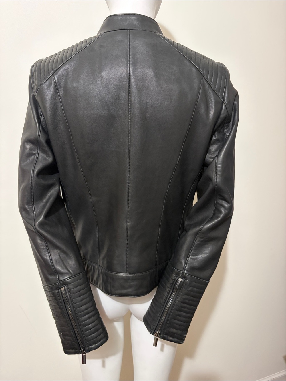 Badgley Mischka Black Leather Moto Jacket - Picture 6 of 14